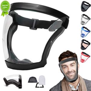 New Reusable Full Face Shield Work Mask Kitchen Oil-splash Proof Mask HD Transparent Safety Glasses WindProof Anti-Fog With Filters