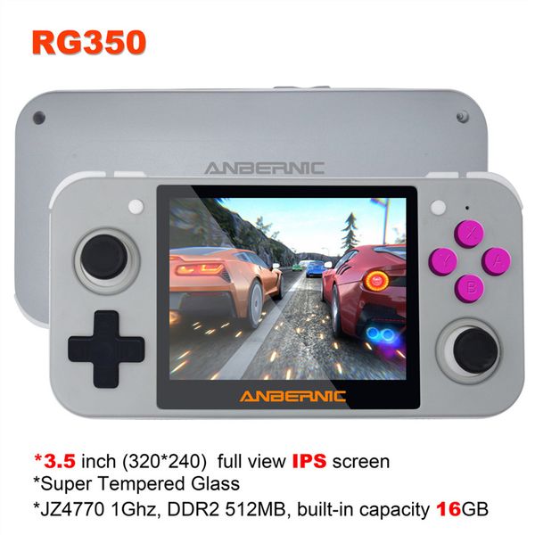 NOUVEAU RG350 Système Linux Console de jeu rétro Hôte nostalgique Écran HD IPS de 3,5 pouces Lecteur de jeu portable de 16 Go Prise en charge maximale Carte tf de 128 g DHL gratuit