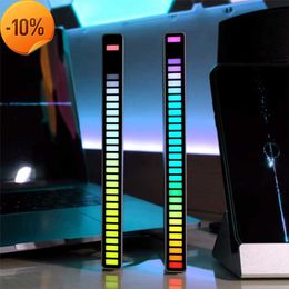 Nieuwe RGB LED Strip Light Music Sound Control Pick -up Rhythm Rhythm Ambient Atmosphere Lamp Backlight Night Light voor Bar Car Home Decoratie