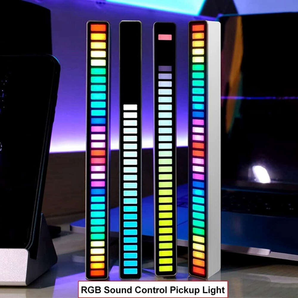 Nowy RGB LED Strip Light Muzyka Kontrola dźwięku Pickup Rhythm Atmosfera Atmosfera nocne światła do baru do baru TV Dekoracja gier