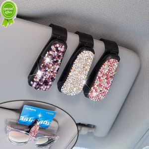 Nouveau Strass Auto Attache Clip Étuis À Lunettes Diamant Titulaire De Stockage Car Styling Portable Pare-Soleil Lunettes De Soleil Lunettes Titulaire