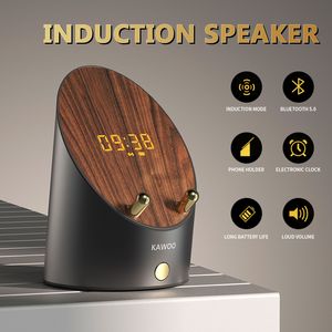 Nuevo altavoz de inducción de rinoceronte, soporte para teléfono inteligente, Mini portátil de escritorio, reloj despertador inalámbrico, amplificador, altavoz Subwoofer