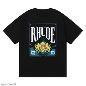 Nouveau Rhude Mens T-shirt de haute qualité Tess Designer Casual Fashion manches courtes Europe Amérique Hommes Femmes Col rond T-shirts Taille américaine S-xxl Dj4d