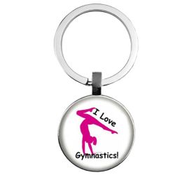 NOUVEAU / RYTHMIC GYMNASTIC KEYCHAIN / GYMNAST, Pendant Crystal Design Gymnastics Keychain Memorial Gift