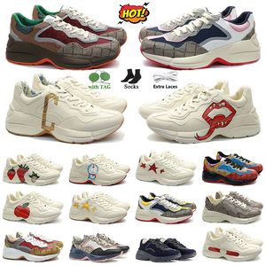 Nuevo Rhyton Zapatos de vestir casuales Zapatos de diseñador Hombres Mujeres Zapatillas de deporte vintage Damas Lujos Corredor Entrenadores Chaussures Plataforma multicolor Zapatillas de deporte Deportes al aire libre