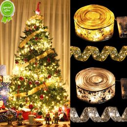 Nieuwe lint Fairy Lights Christmas Decoration Christmas Tree Ornamens 2022 Bow String Lights Navidad Natal Nieuwjaar 2023