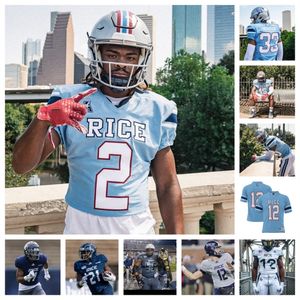 Nouveau maillot de football Rice Owls 18 JT Daniels 10 Luke McCaffrey 8 Matt Sykes 77 Brant Banks 26 Gabriel Taylor 7 Elijah Mojarro 6 DJ Arkansas 73 Lavel Dumont