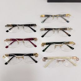 Nieuwe randloze platte heren Ladies -bril Model: BV4533H HD Transparant Casual Decorative Popular Miss Glasses Premium Quality met originele doos
