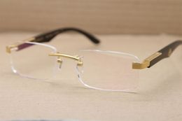 Nouveau sans monture Mbybach lunettes carrées l'artiste noir corne de buffle lunettes hommes populaires lunettes en métal taille 56-18-135mm