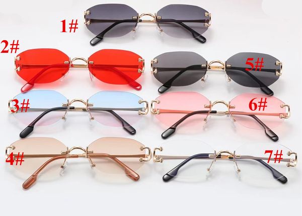 Nouvelles lunettes de soleil rectangulaires sans monture pour femmes Lunettes de soleil carrées sans cadre à la mode pour hommes Lunettes ultra-légères UV400 Unisexe