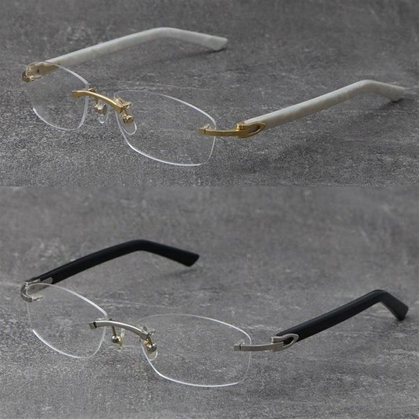 Nouveau sans monture bras blancs planche lunettes femmes 18 carats or cadre de lecture hommes noir optique myope lunettes homme femme cadres femmes C Dec2928