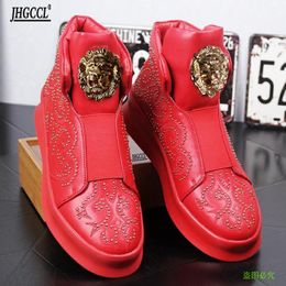 Nouvelles bottes rivets pour hommes et femmes de grande taille pour hommes chaussures à plat confortable cheville cowboy romain travail de moto