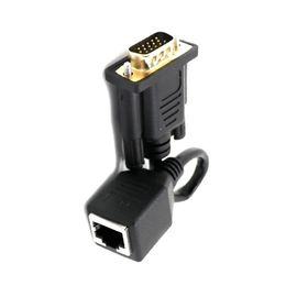 NIEUWE RJ45 naar VGA Extender Male naar LAN CAT5 CAT6 RJ45 Netwerk Ethernet Kabel Vrouwelijke Adapter Computer Extra Schakelaar converter