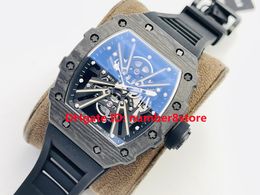 Nouveau RM12-01 Montre-bracelet Designer NTPT Fibre de carbone Montres pour hommes Suisse Automatique Mécanique RMS V2 Usine Saphir Cristal Tonneau Cadran ajouré Luminescents