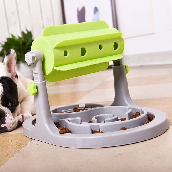 New Roller Cat Dog Feeder Réglable Pet Feeder Cat and Dog Food Bowl Jouets Pet Supplies Y200922