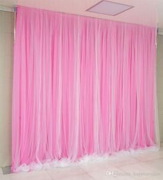 Nieuwe Romatische Display Prop Ice Silk Doek met Sash Party Achtergronden Gordijn Bruiloft Achtergrond Layout Sign Stage Decoration3x6 meter