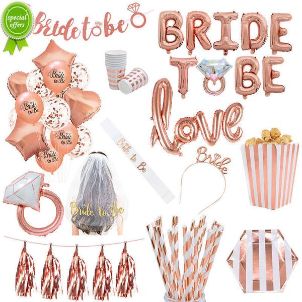 Nouvelle mariée en or rose pour être lettre d'aluminium ballons en papier bannière mariée sash bachelorette fête décoration de mariage de douche nuptiale