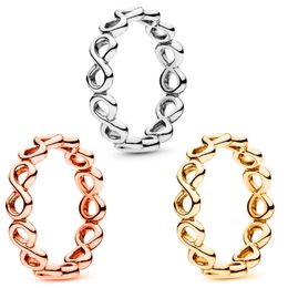 Nieuwe Rose Gouden Ring Vergulde Luxe Trouwring Merk Designer Eeuwig Symbool Mode Meisje Liefde Paar Ring Gift Sieraden Groothandel