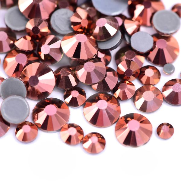 Nuevo oro rosa SS6-SS30 alta calidad mejor DMC Hot Fix diamantes de imitación HotFix Strass hierro en diamantes de imitación para ropa