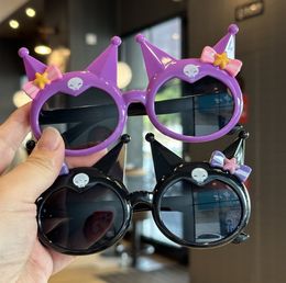 Nouveaux lunettes de soleil roundes mignonnes UV400 pour les filles pour les filles pour tout-petits beaux bébé dessin animé verres de soleil enfants oculos de sol
