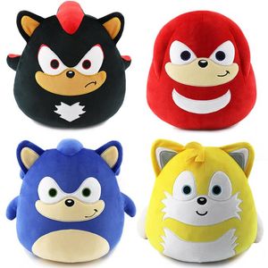 Nueva almohada redonda del juguete del vaso de Super Sony del muñeco de peluche Sonic del erizo