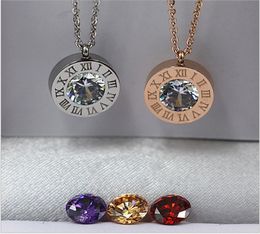 Nueva ronda de diamantes digitales Números romanos Collar de acero de titanio Comercio de joyas de acero de titanio en toda Europa y Estados Unidos S3250787