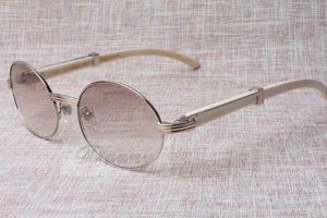 Lunettes de soleil rondes 7550178, angle blanc naturel, pour hommes et femmes, taille de lunettes: 55-22-135mm