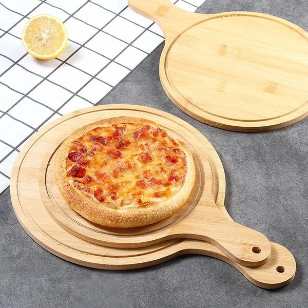 Nouvelle planche à découper en bois ronde planche à découper à poignée en bois massif planche à pizza pain peut accrocher la planche à découper