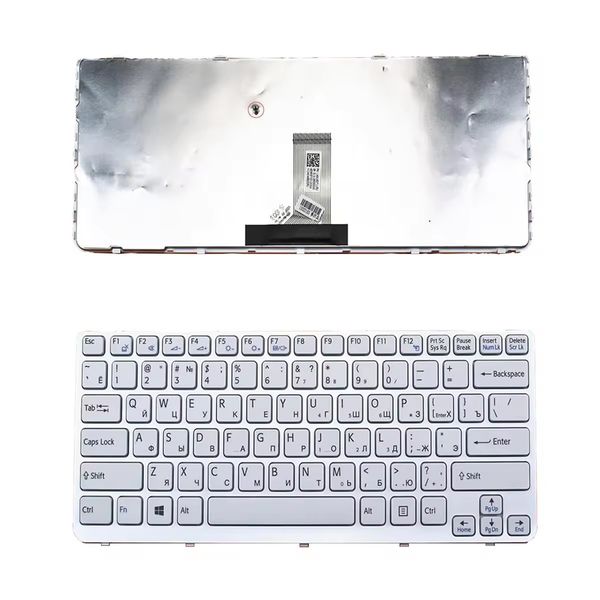 Nuevo teclado para ordenador portátil RU para Sony vaio E Series SVE14 SVE14A SVE141 SVE14111ELW SVE1412S6C marco blanco 149183311US C13122001882