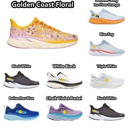 Nouvelles chaussures de course Hokah chaussures triples noir blanc brouillard bleu hokad orange menthe rose violet poire lilas marbre Clifton 9 Bondi 8 pour hommes baskets des femmes entraîneurs 952