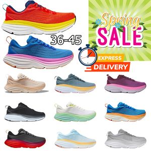 Nouvelles chaussures de course triple noir blanc brouillard orange menthe rose poire poire lilas marbre clifton 9 bondi 8 masqueurs de créateurs mens baskets womans formateurs 36-45