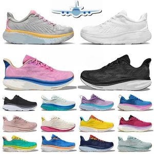 Nieuwe hardloopschoenen Triple Zwart Witblauw mist Oranje Mint Roze Paarse Geel Peer Lilac Marble Clifton 9 Bondi 8 Mens Designer Sneakers Dames Trainers EUR