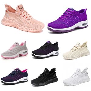Chaussures de course plates pour hommes et femmes, chaussures de randonnée à semelle souple, à la mode, violet, blanc, noir, confortables, sport, blocage de couleur, 24
