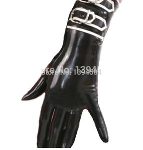 nieuwe Overhaast exotische Kostuum Sexy Vrouwen Latex Handschoenen Fetish 100 Handgemaakte Korte Met Gespen 2010221636346