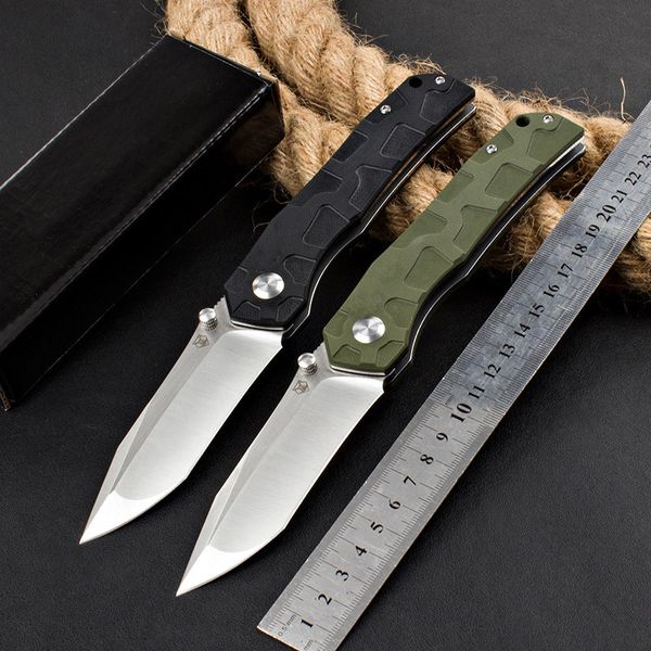 Couteau pliant de poche EDC avec bouton à tête d'ours russe, avec manche G10, lame D2, survie en plein air, Camping, chasse, couteaux de cuisine utilitaires, outil