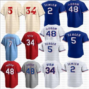 Nouveau S-4XL Jacob deGrom Corey Seager Jersey Marcus Semien Josh Smith Adolis Garcia Kole Calhoun Nolan Ryan Jon Gray Hamilton Calhoun Solak Hommes Femmes Jeunesse