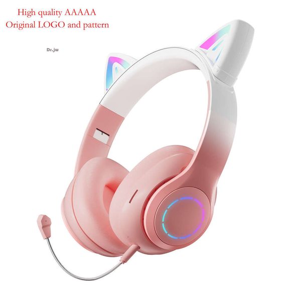 Nouveau S-7 processus de décoloration avec Microphone lumière oreilles de chat (pain en forme d'oreille de chat cuit à la vapeur) carte pliante casque de jeu de musique