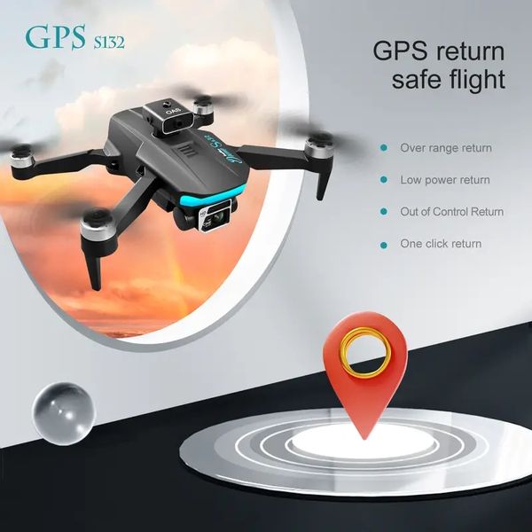 Nouveau S132 Pro GPS Drone HD professionnel avec caméra 5G WIFI 360 ° évitement d'obstacles FPV moteur sans brosse RC quadrirotor Mini Drones cadeau de noël