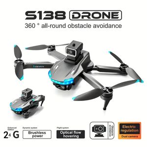 New S138 RC Drone 6 Levels Wind Resistant, Intelligent Four-sided Obstacle Avoidance, Brushless Motor, Optical Flow Positioning, 20 Minutes Battery Life