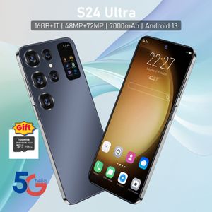 Nieuwe S24 Ultra Smartphone 5G Originele mobiele telefoon 7.0HD 7000mAh mobiele telefoons 16 GB+1 TB Dual Sim mobiele telefoon Android Face Unlocked