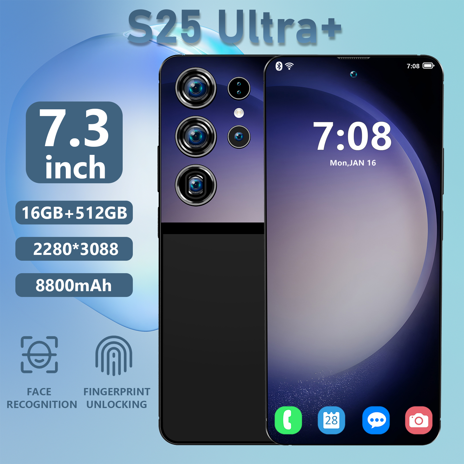 Novo S25 Ultra New Ultra Slim Original Edição Global 5G Smartphone 16GB+1TB 8800mAh 48MP+72MP Qualcomm8 Gen 4G/5G Phone Android