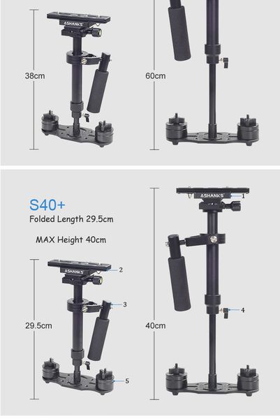 Livraison Gratuite Nouveau S60 Steadycam S-60 + Plus 3.5kg 60cm En Aluminium Stabilisateur De Poche Steadicam DSLR Vidéo Caméra Photographie