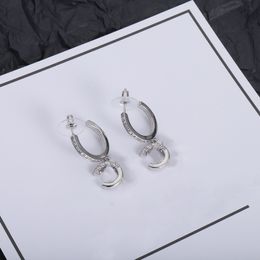 Nieuwe S925 zilveren oorbel modeontwerper oorbellen voor vrouw brief oorbellen cadeau