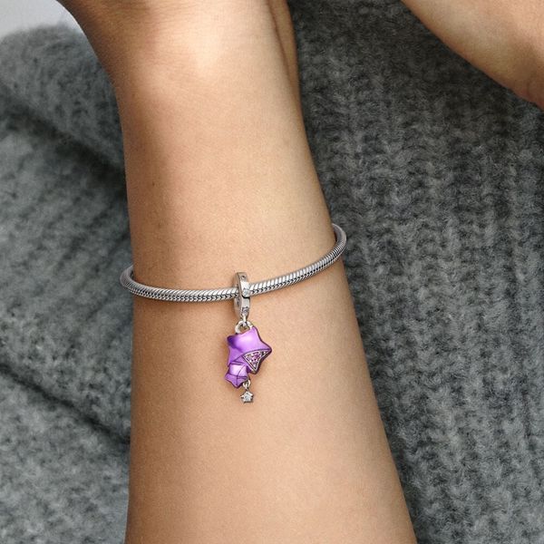 Nouveau S925 argent violet Charme Bracelets Pendentif Perle Collier DIY fit Pandora Femmes bracelet designer Bijoux cadeau
