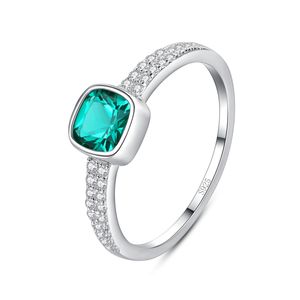 Anillo de esmeralda vintage europeo S925 Sterling Silver Micro Set Circón Ring Luxury Ring Hot Popular Popular diseñador Ring Valentine's Day Regalo Spc