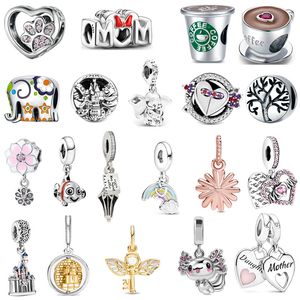 Nouveau s925 Sterling Silver Bead Charm Perlé Original Fit Pandora Bracelet Pendentif Tendance De La Mode Classique DIY Dames Maman Bijoux Cadeau Exquis