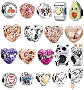 NOUVEAU S925 STERLING Silver Charme Loose Perles Round Bouded Love Heart Original Fit Bracelet Panda Pendant Classic Fashion DIY DAMES MOM BIJOURS GIED2823053