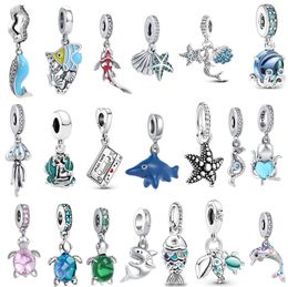 Nieuwe S925 Sterling Silver Charms Losse kralen kralen dames luxe mode populaire diy oceaan collectie originele fit pandora armband hanger vrouwen sieraden geschenken