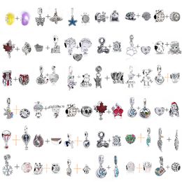 Nuevo s925 Sterling Silver Loose Bead Charms Fashion Classic Original Fit Pandora Bracelet Love Heart Color Charm DIY Ladies Jewelry Regalo de lujo con caja original