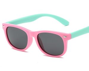 Gafas de silicona más seguras para bebés, gafas de sol polarizadas UV400 a la moda para niños, gafas de sol a juego con colores, 18 colores al por mayor